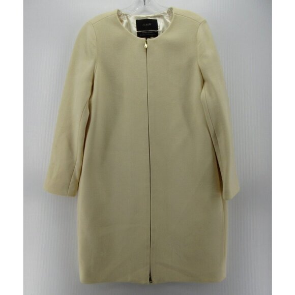 J Crew Jacket 10 Double Cloth Wool Coat Classic City Career Zip Up * - Picture 1 of 11